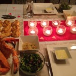 Valentine's day dinner table setting
